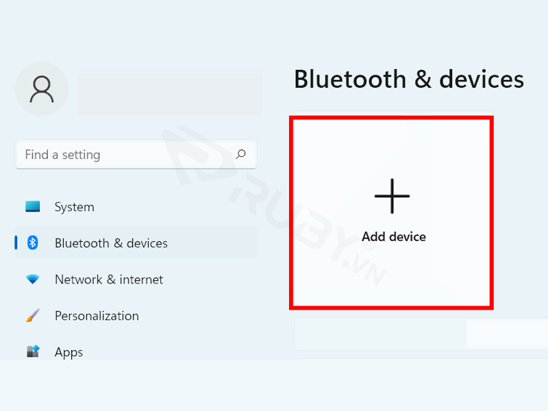 Chọn Add device và chọn Bluetooth