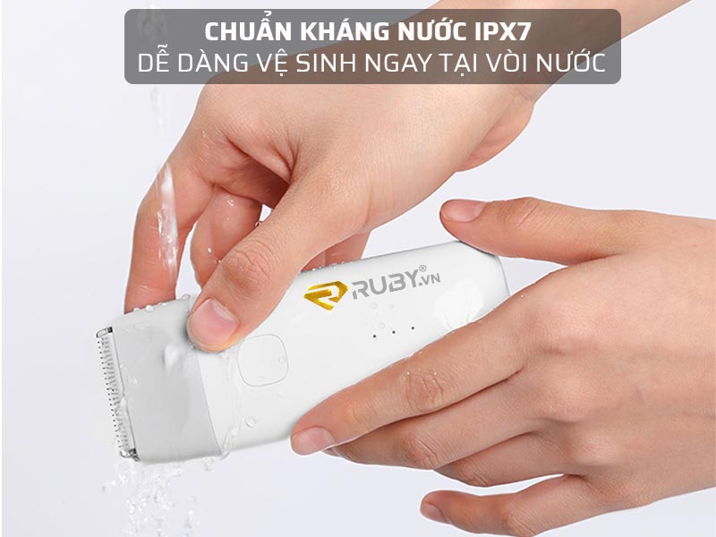 Tông đơ cắt tóc cho bé Xiaomi có chuẩn kháng nước IPX7, dễ dàng vệ sinh ngay tại vòi