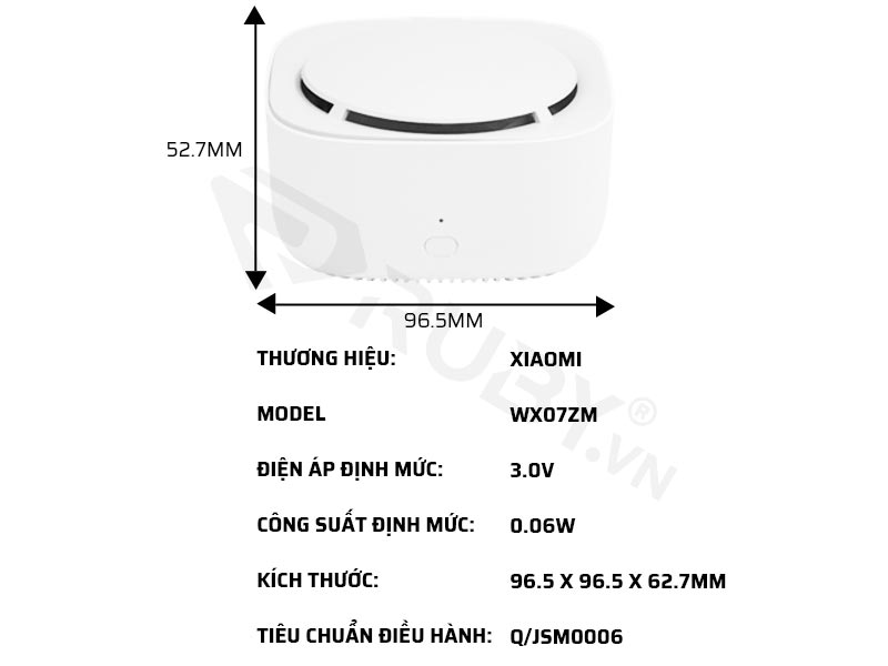 Thông số kỹ thuật máy đuổi muỗi thông minh Xiaomi Mijia