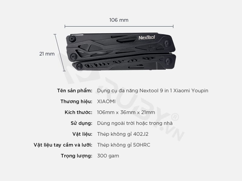 Thông số kỹ thuật Bộ dụng cụ đa năng 10in1 Xiaomi Nextool KT5024
